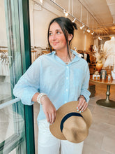 Load image into Gallery viewer, Daisy Blue Button Up
