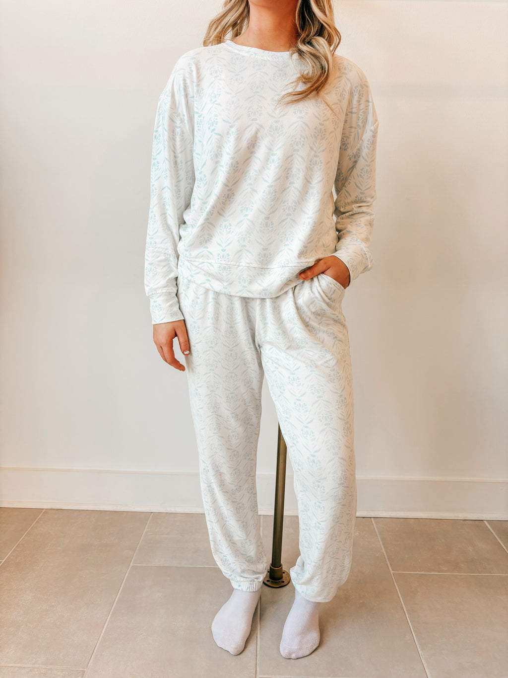 Palm Damask-Light Blue Sophie Set