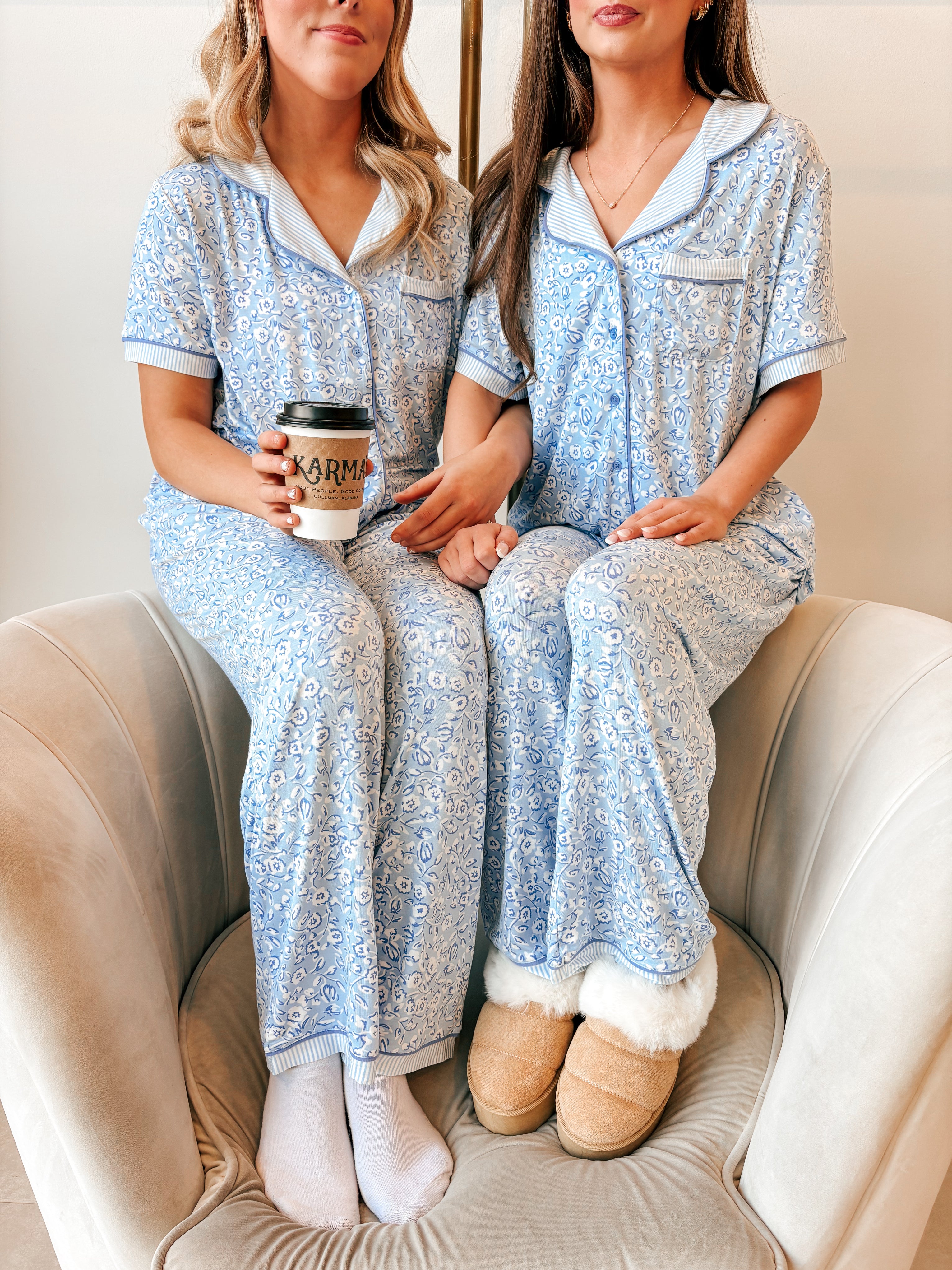 Charlotte Pant Set Meadow Line Blue Stripe