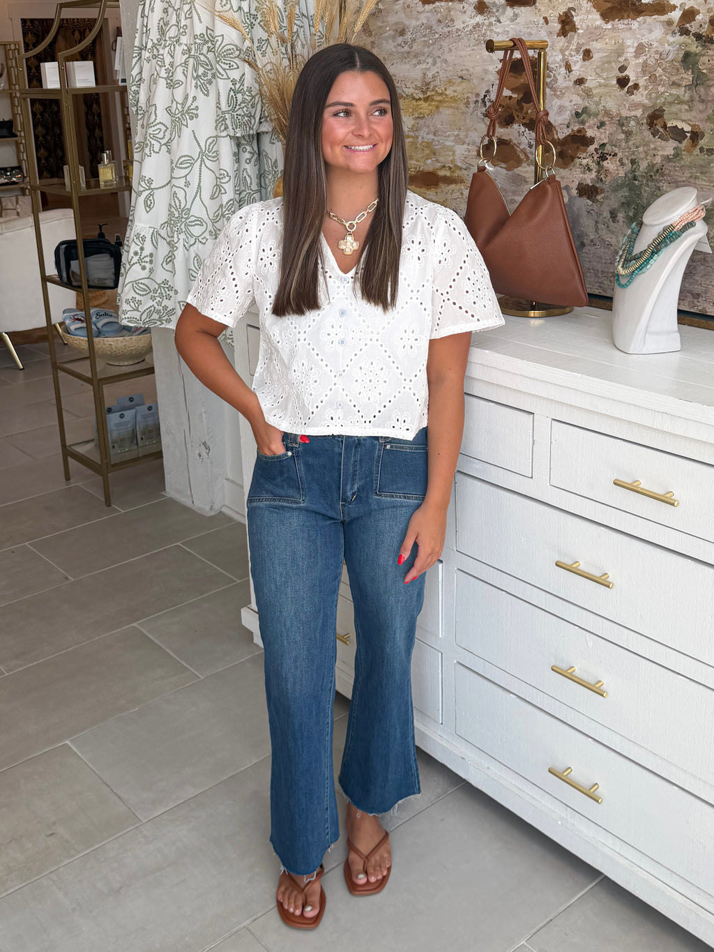 Sweetheart Eyelet Top