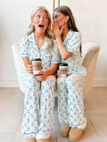 Sweetbriar Lattice-Blue Charlotte Pant Set