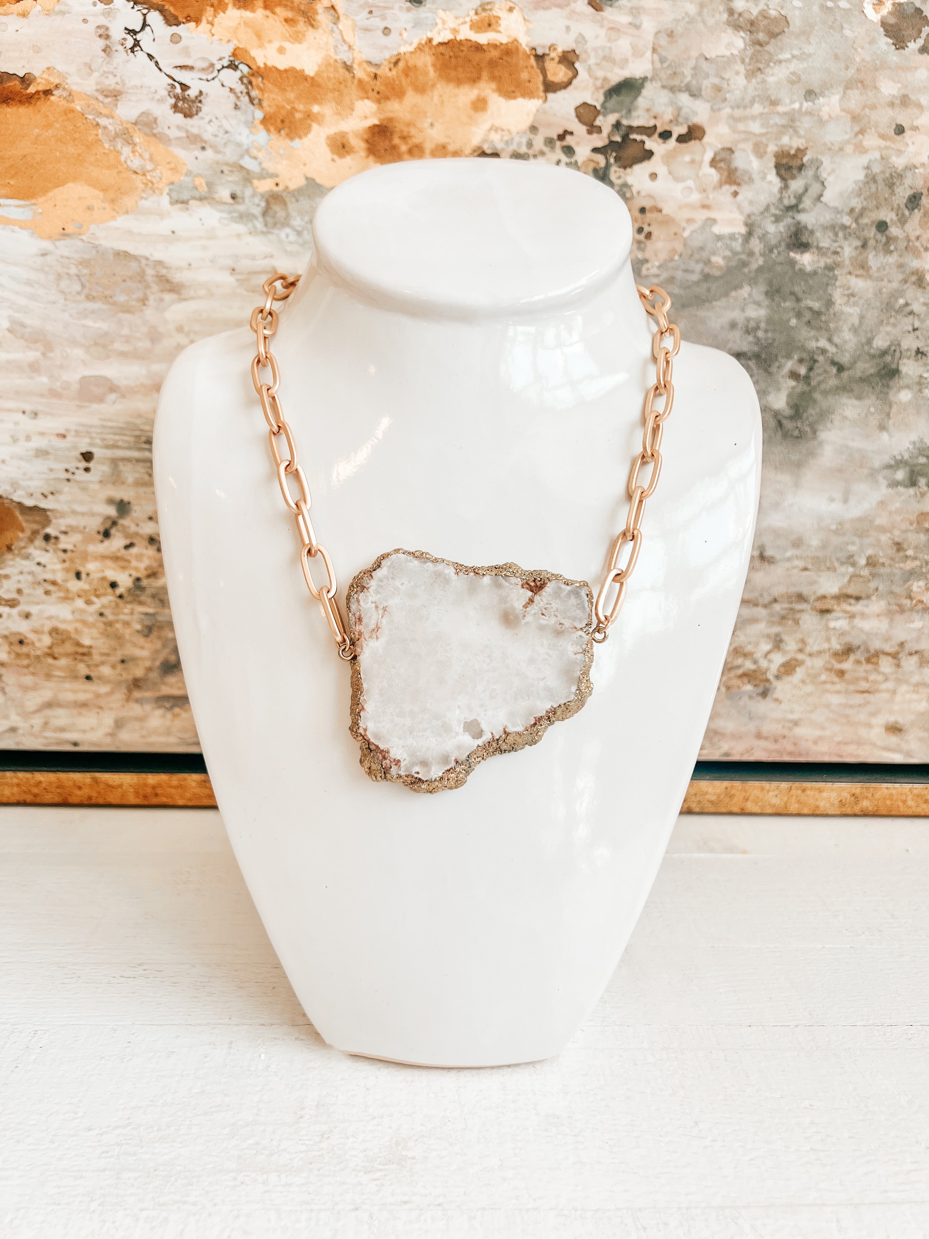 Druzy Statement Stone Necklace