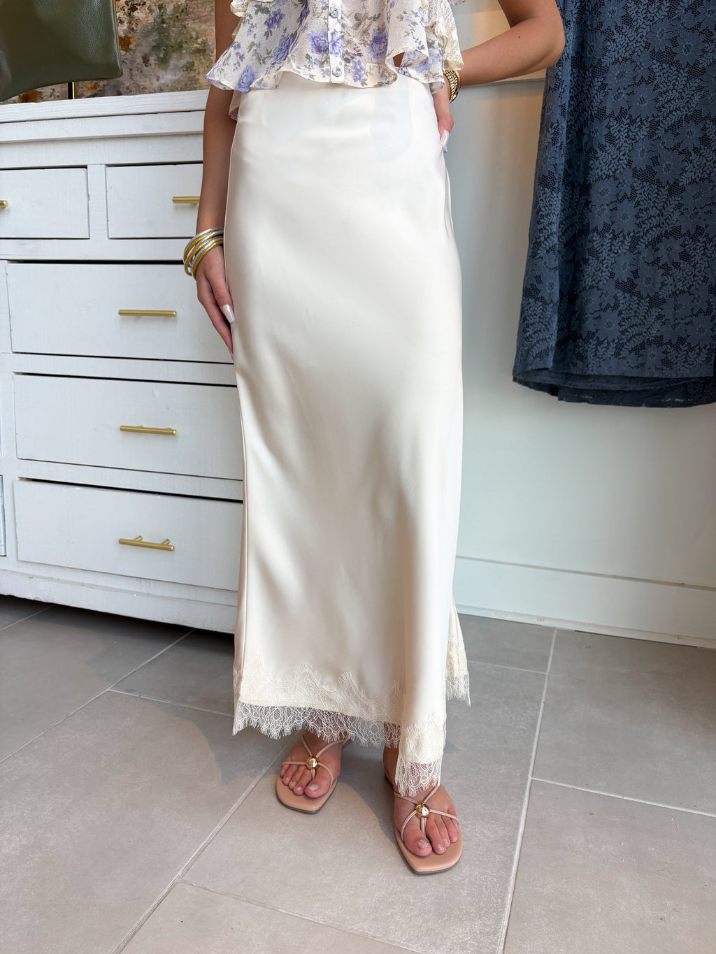 Eliza Lace Silk Skirt