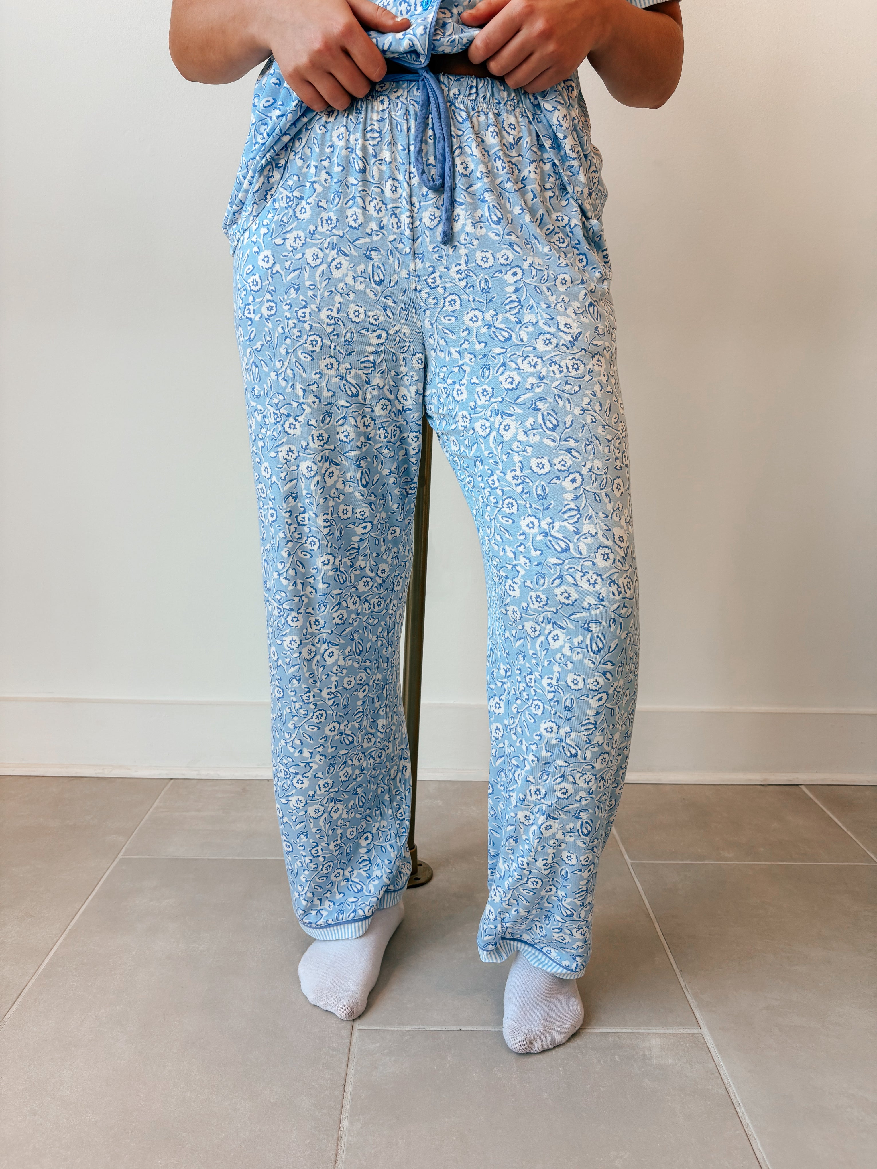 Charlotte Pant Set Meadow Line Blue Stripe