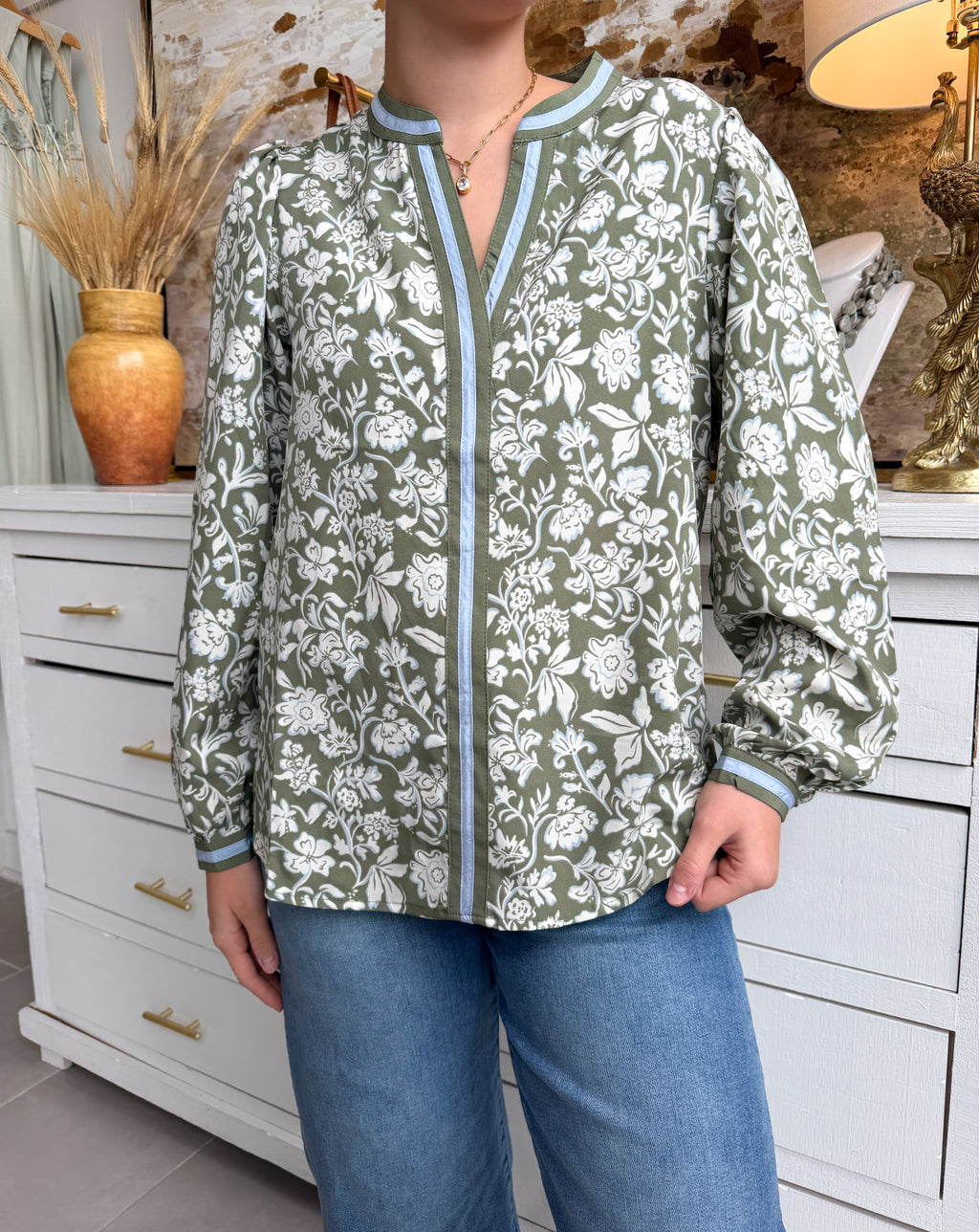 Aria Olive Blouse