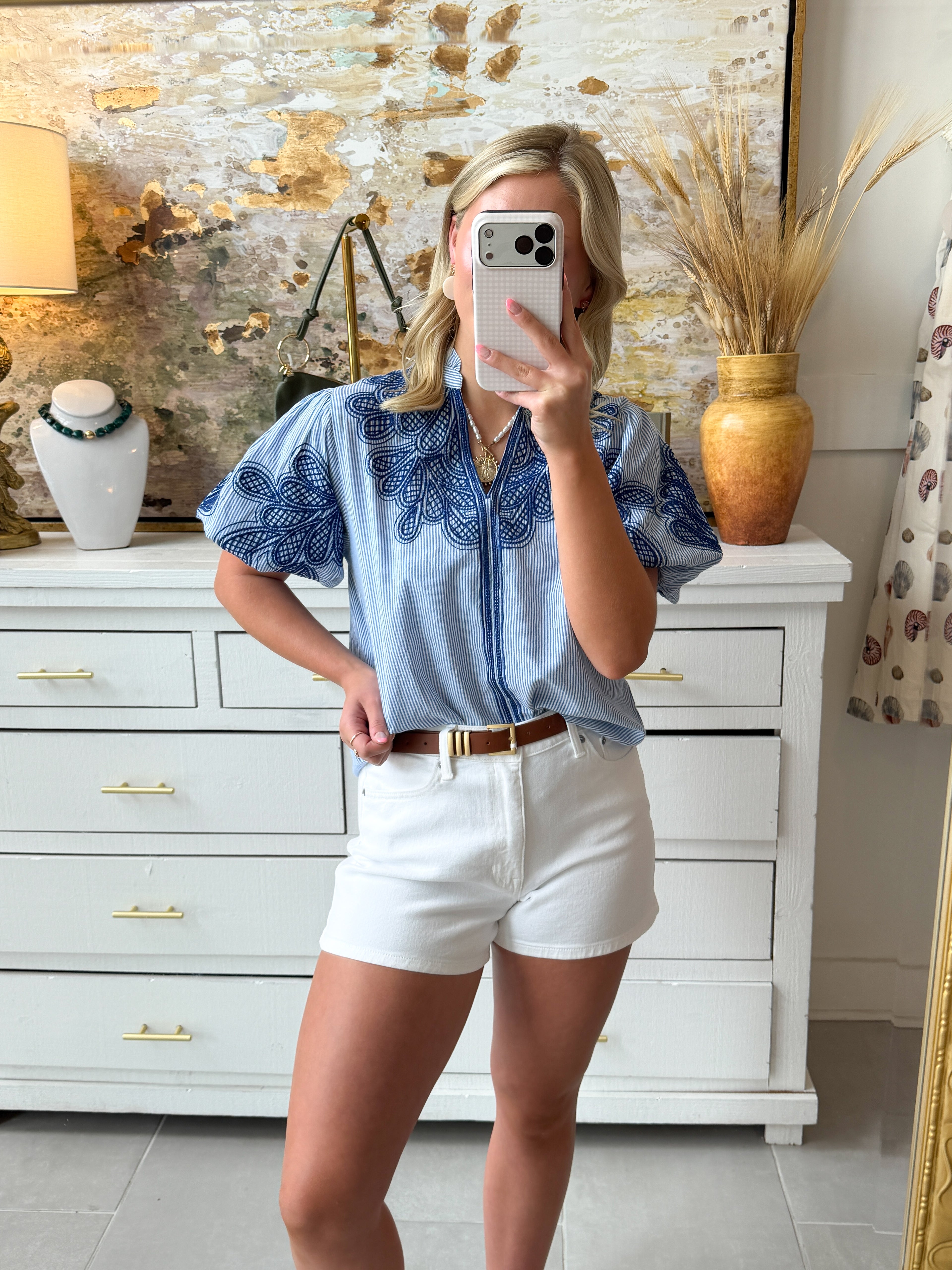 Blue Lace Harbor Blouse