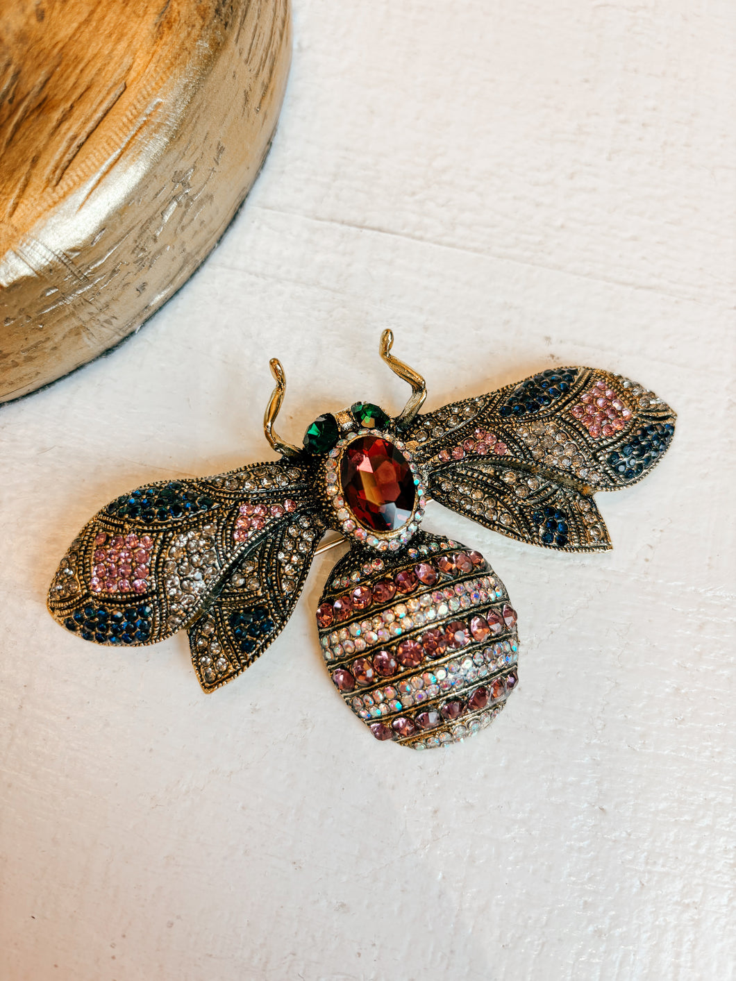 Bee Gemstone Brooch