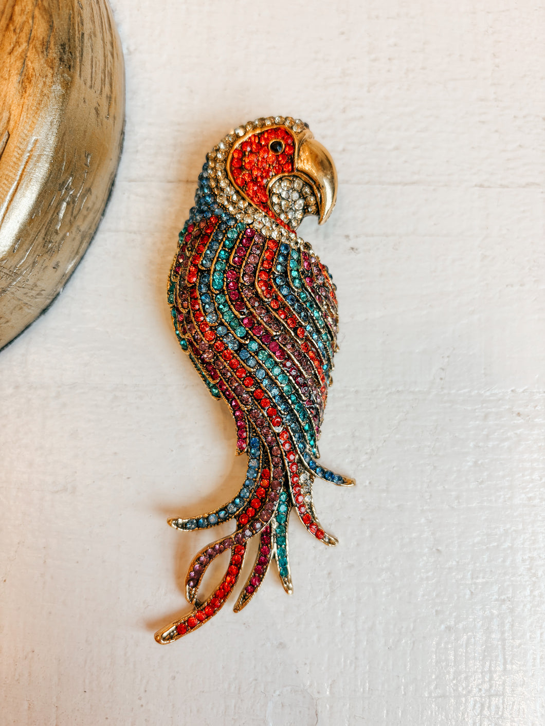 Parrot Gemstone Brooch