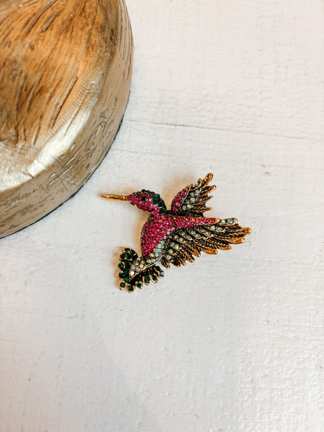 Humming Bird Gemstone Brooch