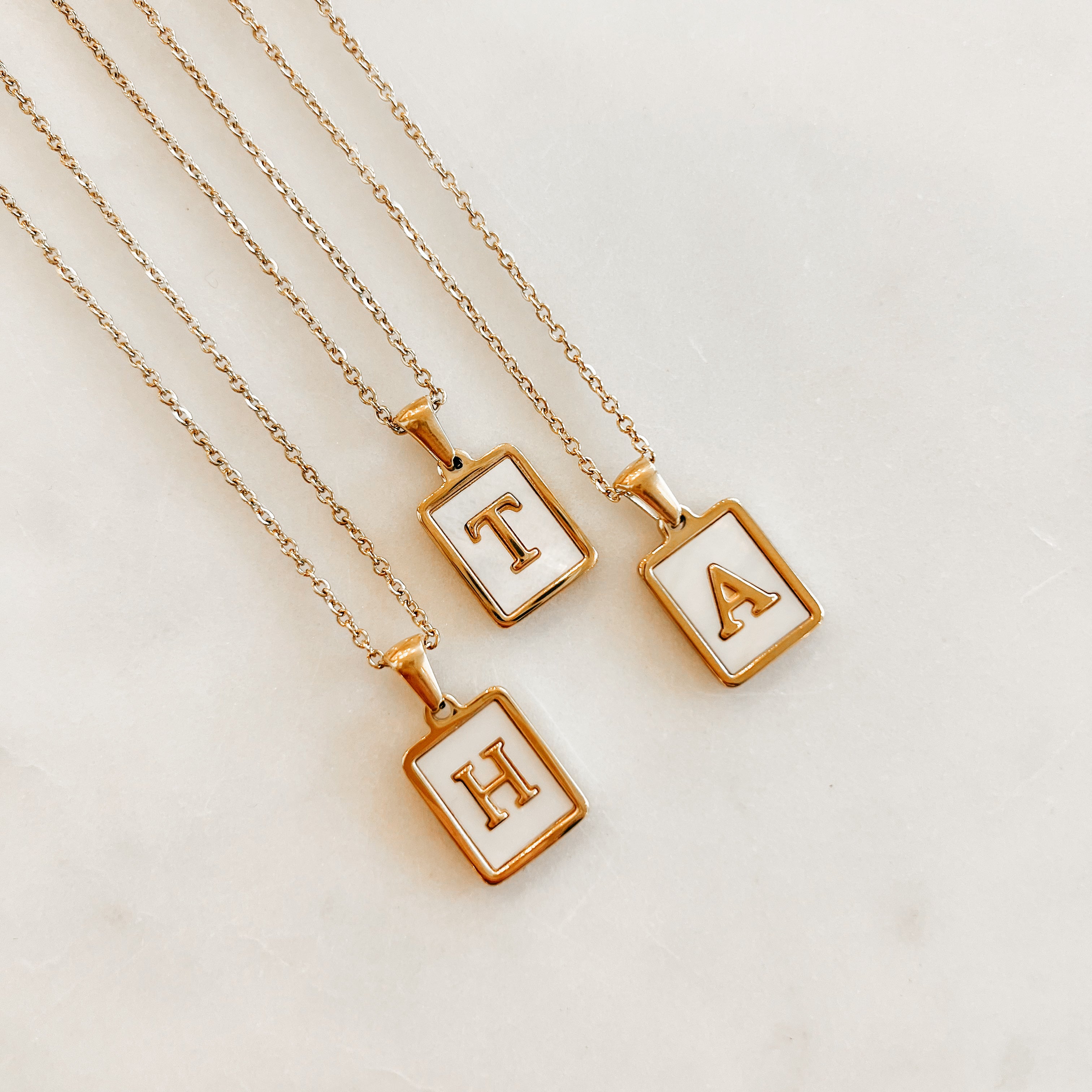 Opal Initial Necklace
