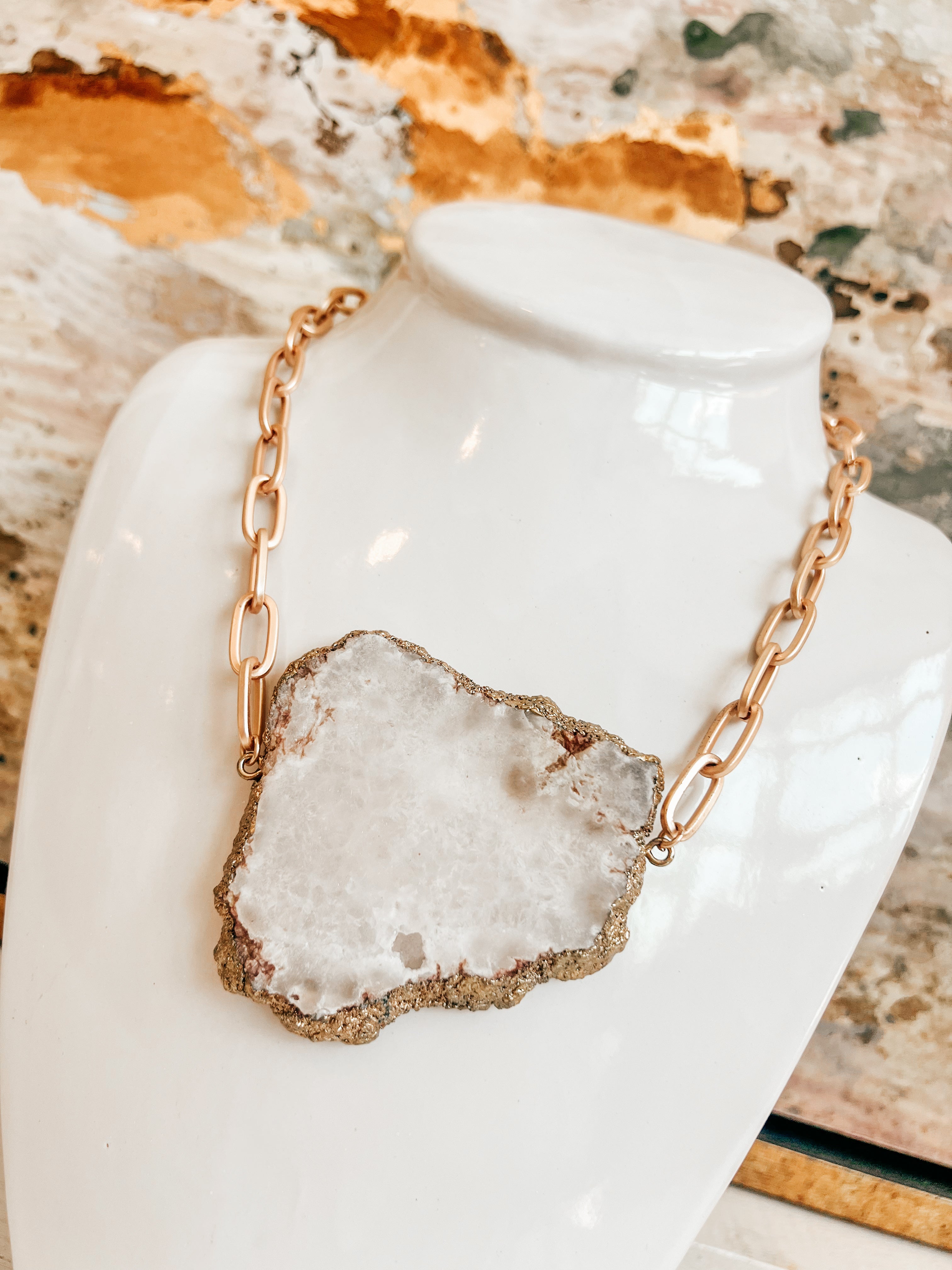 Druzy Statement Stone Necklace