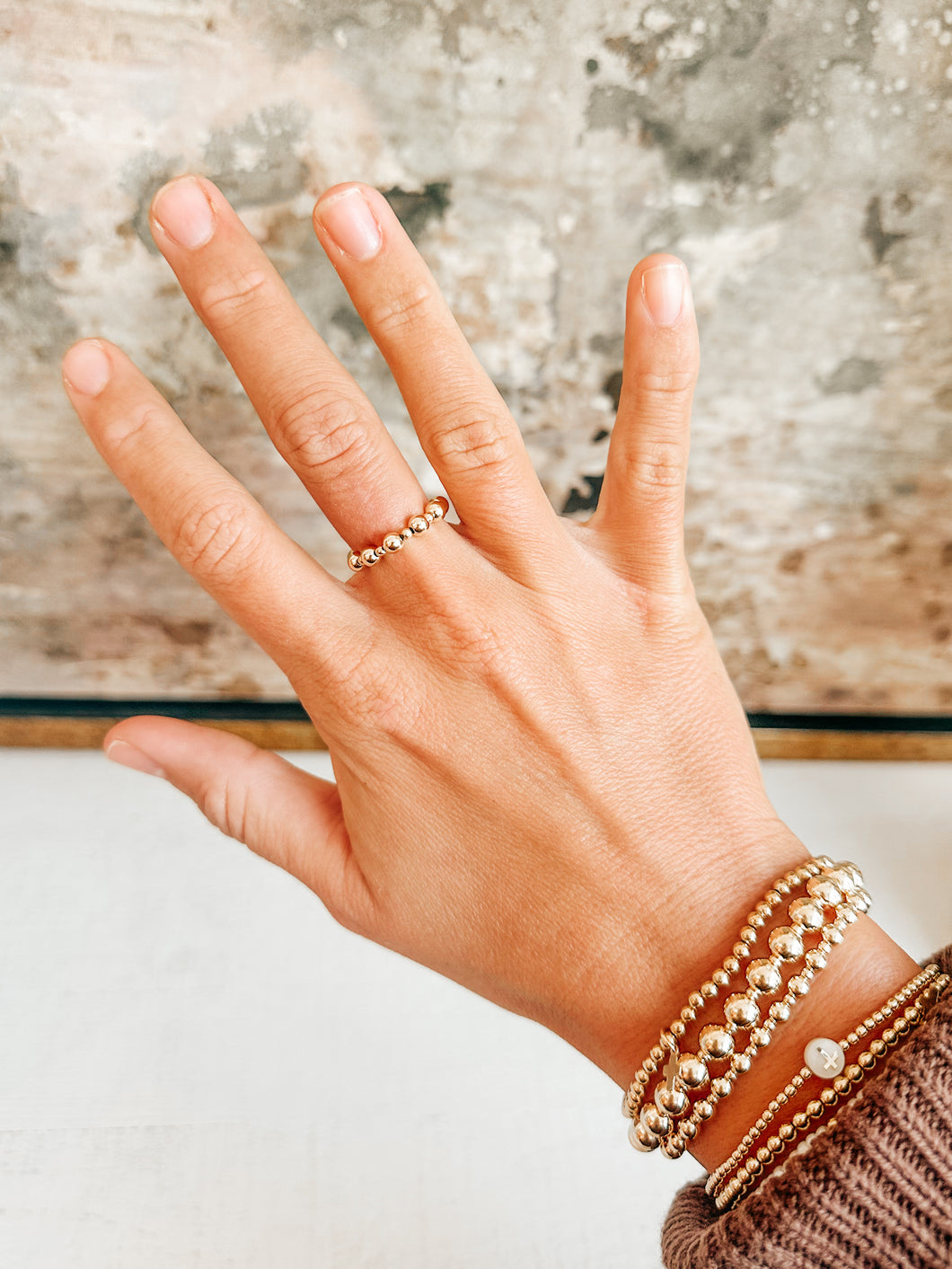 14K Gold Filled 2mm Stretch Ring Pattern