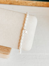 Load image into Gallery viewer, Rice Pearl Gold Filled Luxe Cross Bracelet
