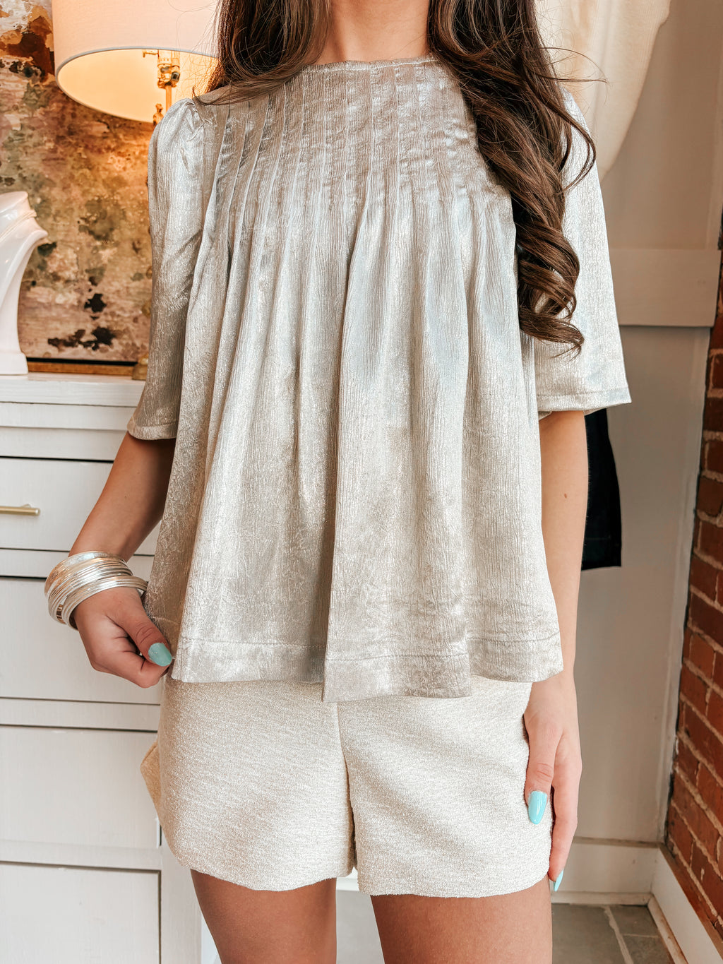 Ava Pleated Babydoll Top