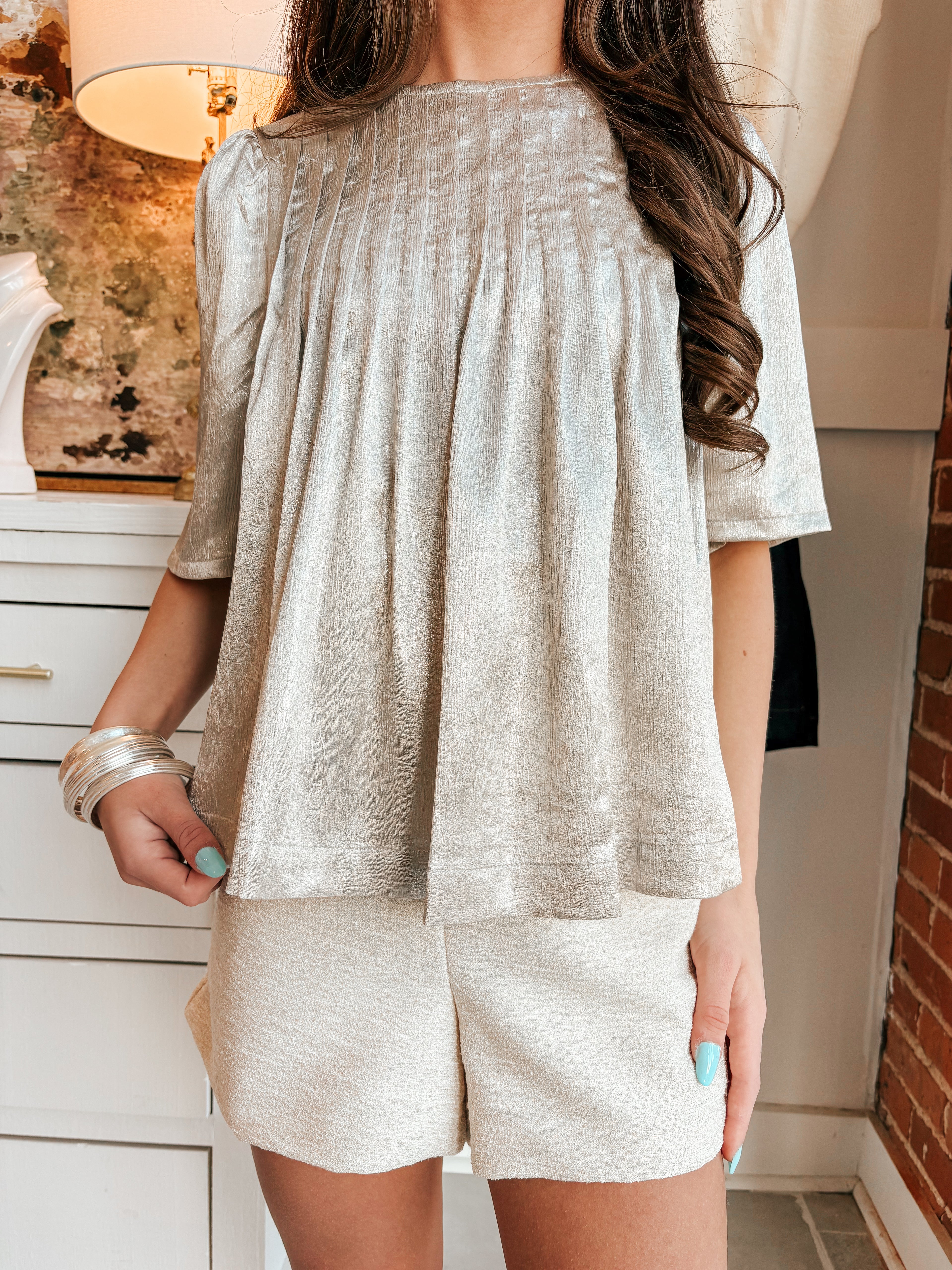 Ava Pleated Babydoll Top
