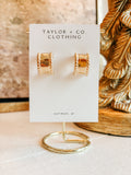 Studded Gold Mini Hoops
