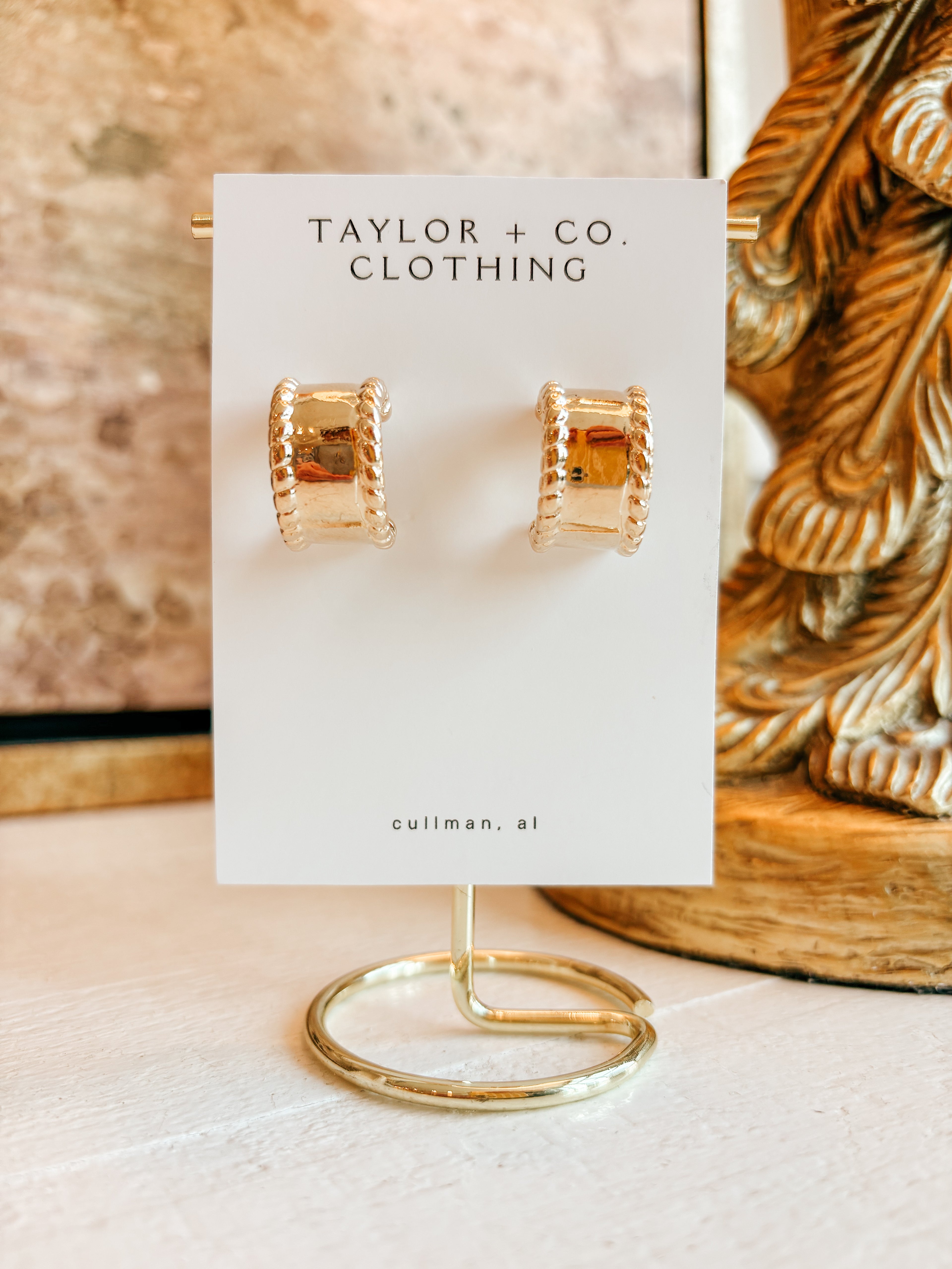 Studded Gold Mini Hoops