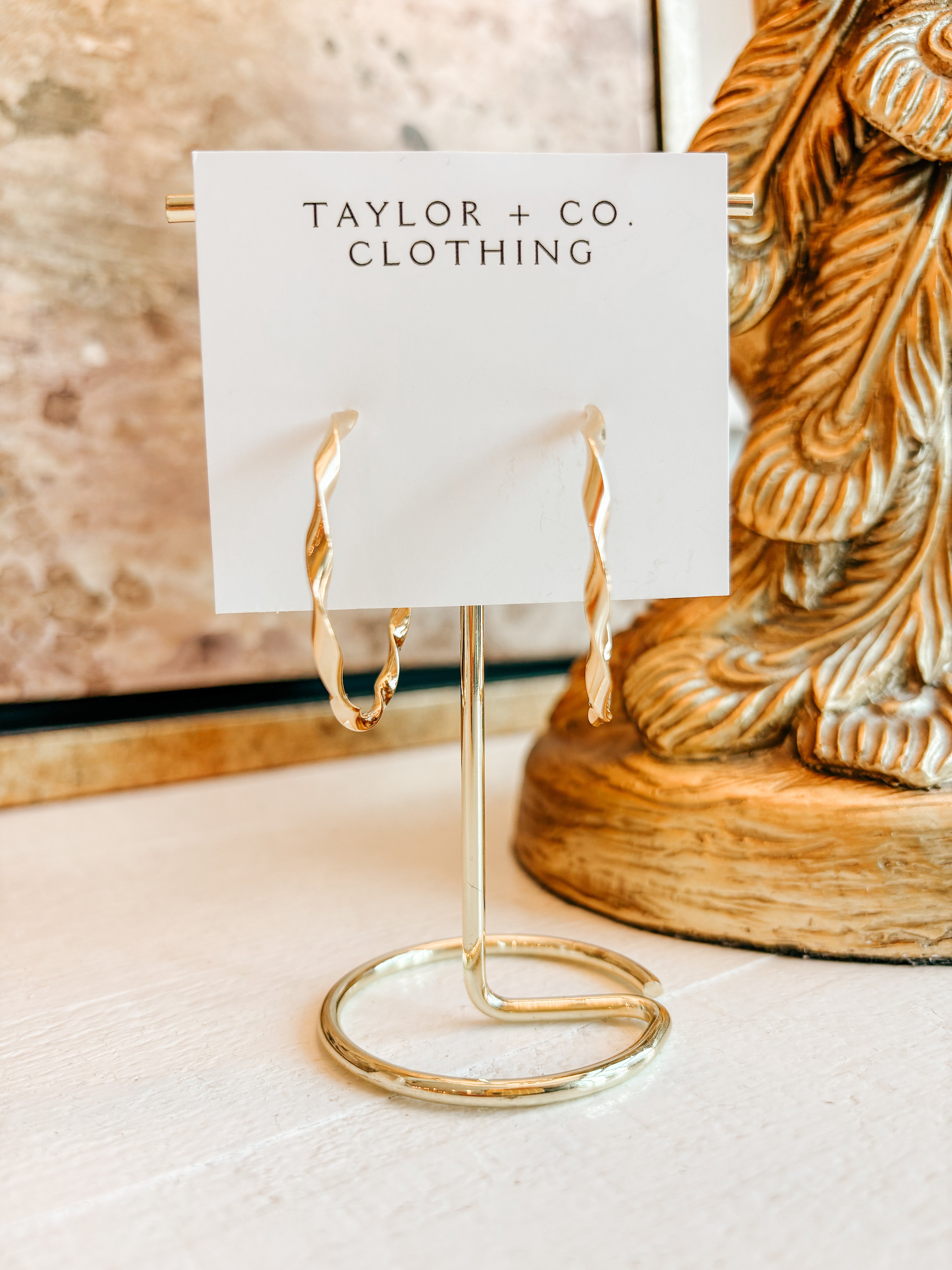 Twisted Gold Hoop