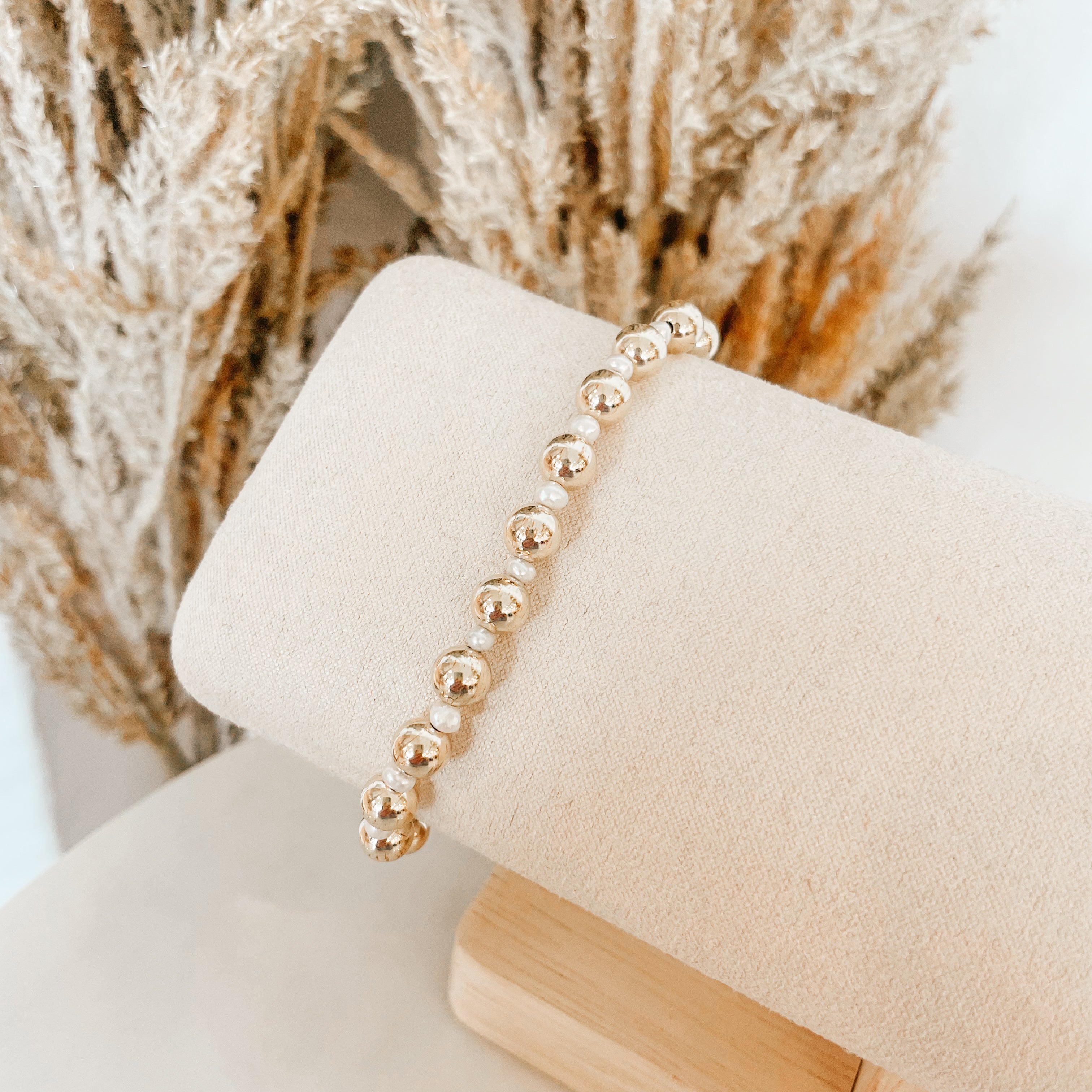 14k Gold Filled and Pearl 6mm Montauk Bracelet