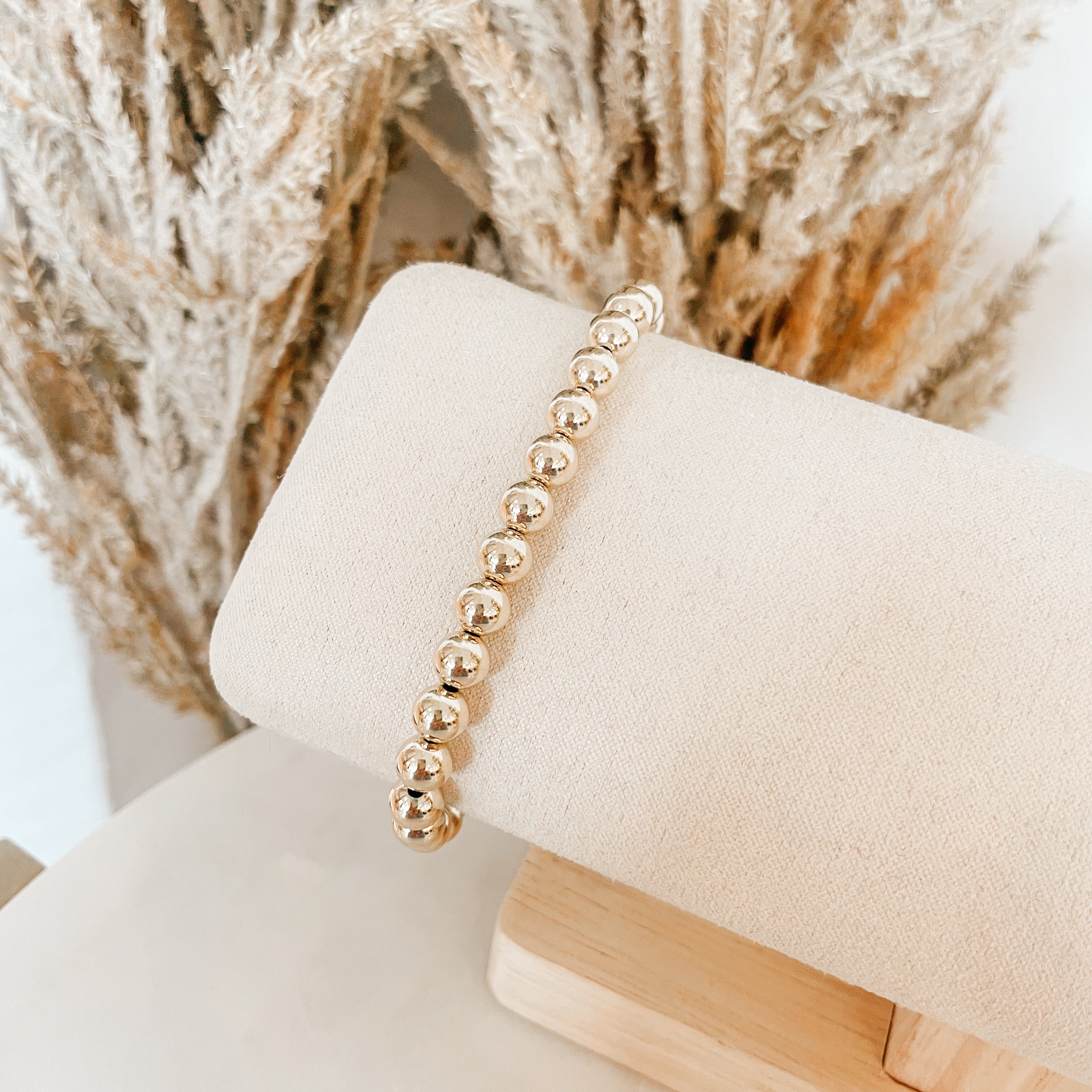 14k Gold Filled 6mm Karma Bracelet