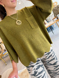 Nellie Scalloped Sweater Top