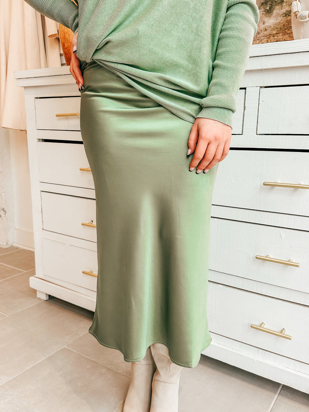 The Aby Grace Satin Skirt