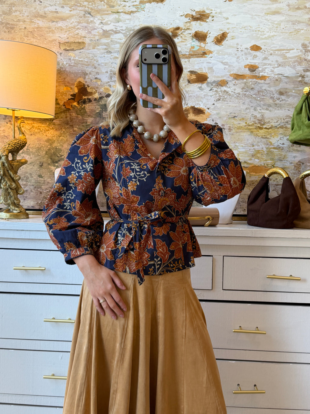 Autumn Bloom Wrap Top