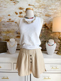 Erin Gray White Everyday High Neck Cotton Tank