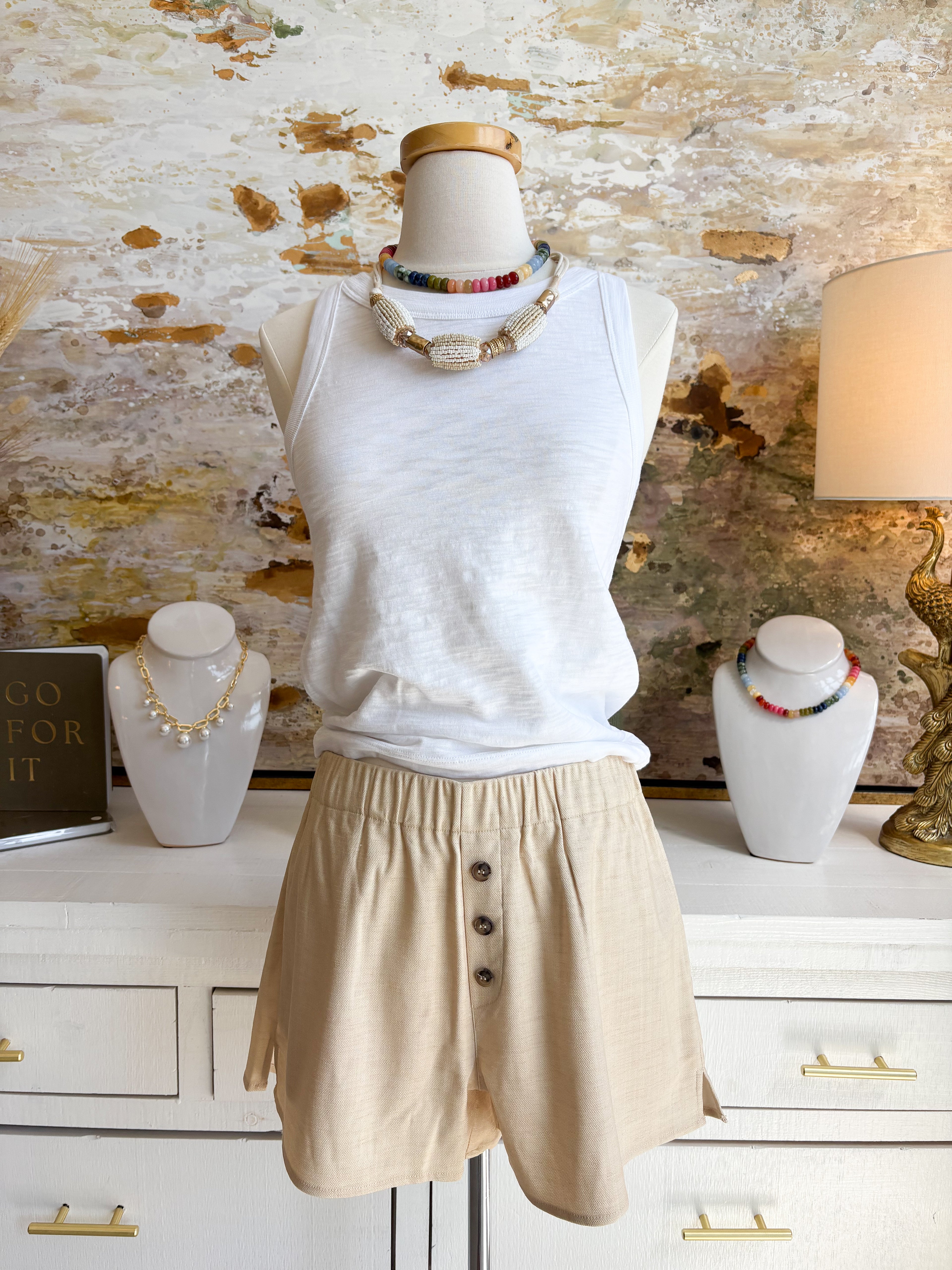 Erin Gray White Everyday High Neck Cotton Tank