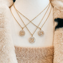 Load image into Gallery viewer, Circle Diamond Initial Necklace
