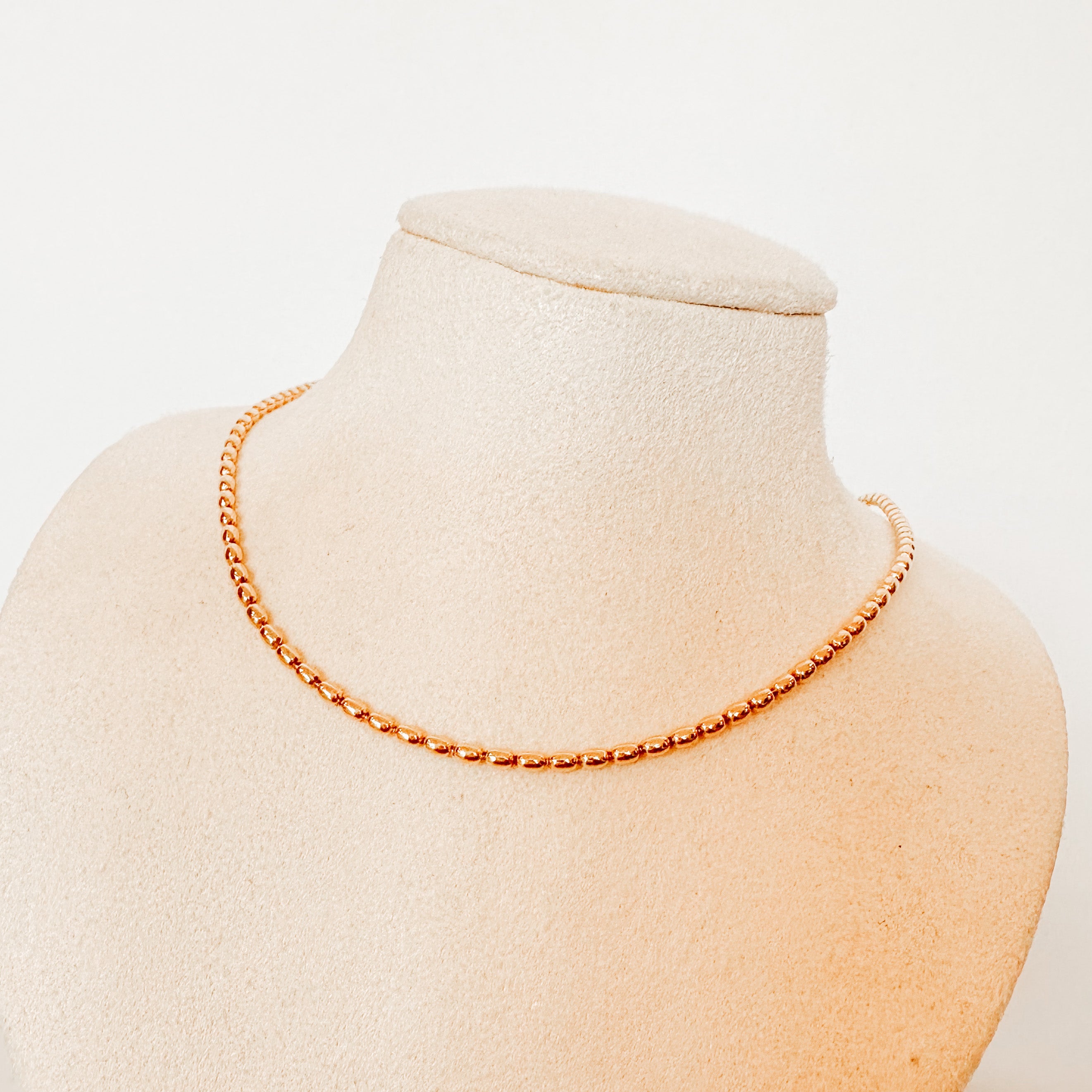 Erin Gray 14k Gold Filled Beaded Oval-Cut Necklace