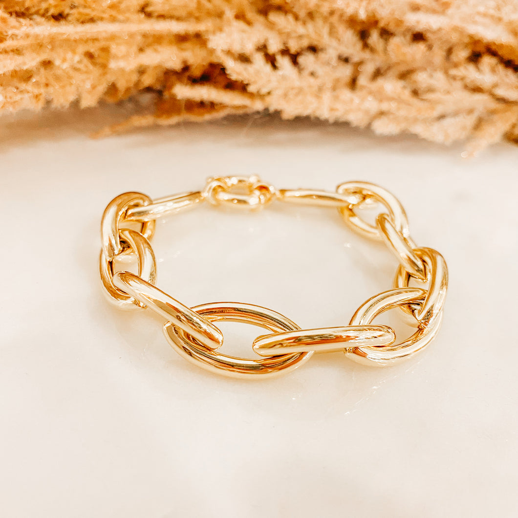14K Gold Plated Marquise Bracelet
